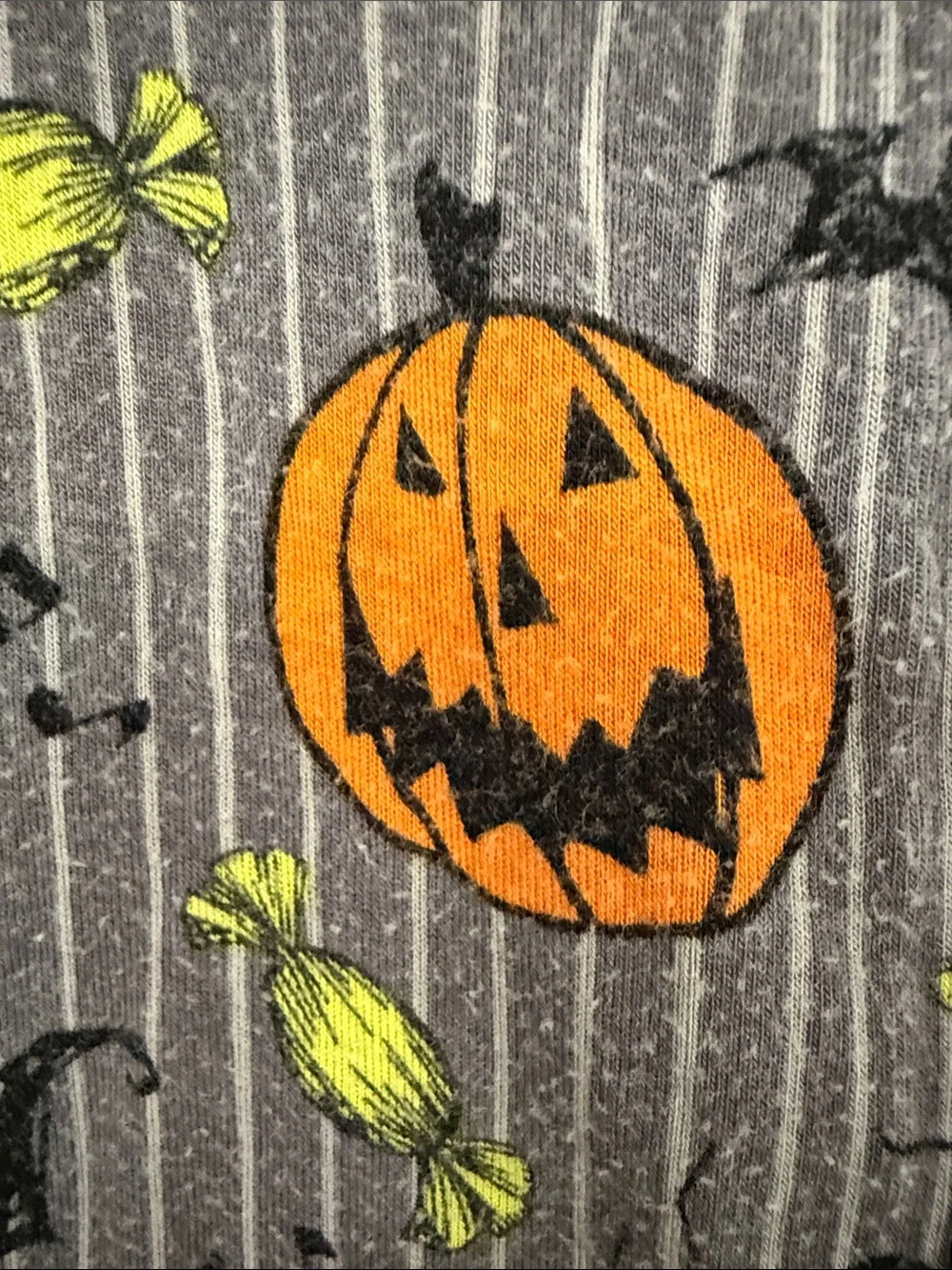 Gray, Orange & Black Jack Skellington Halloween One-Piece